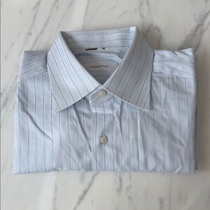 Ermenegildo Zegna Light Blue Pinstripe Dress Shirt